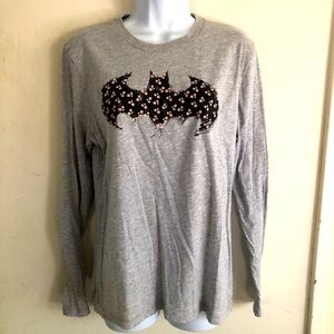 Junk food Batman logo with flowers long sleeve